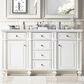 James Martin Vanities Bristol 60" Double Bathroom Vanity in Bright White with 3 cm Arctic Fall Solid Surface Top and Rectangular Sinks, , large