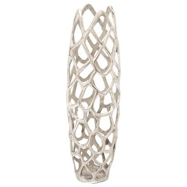 Maple and Jade 26" Cutout Coral Decorative Vase in Satin Silver, , large