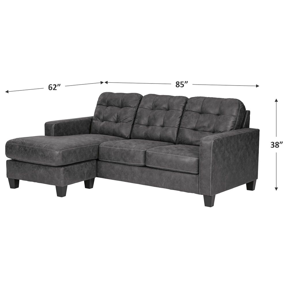 Signature Design by Ashley Venaldi Sofa Chaise in Gunmetal Nebraska