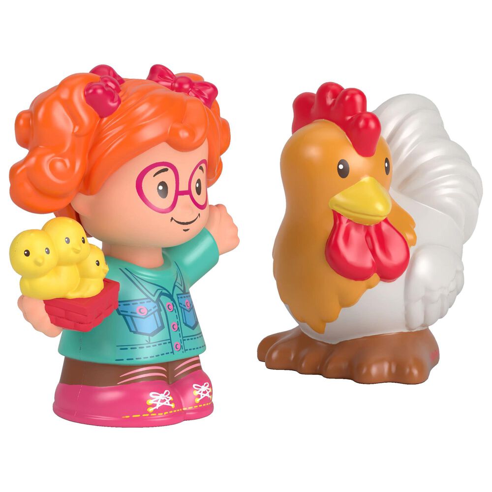 Little People Little People Sofie and Rooster Figure in White, Red, Orange, Green, Pink and Yellow, , large
