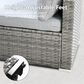 HOMLUX 5-Piece Patio Conversation Set with Grey Wicker in Gray, , large