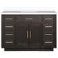 Lexora Home Abbey 48" Single Bathroom Vanity in Brown Oak with 2 cm White Quartz Top and Rectangular Sink, , large