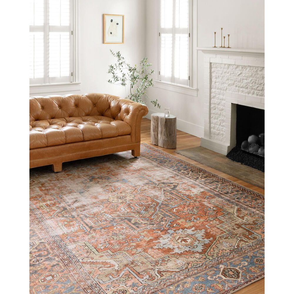 Loloi Loren LQ-15 7&#39;6&quot; x 9&#39;6&quot; Terracotta and Sky Area Rug, , large