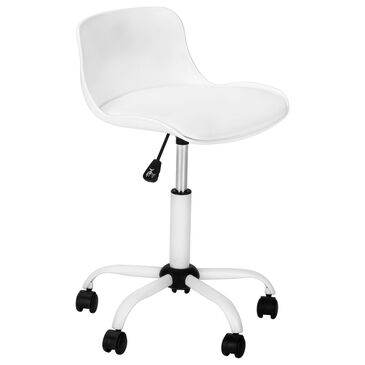 Monarch Specialties Juvenile Low-Back Office Chair in White and Black, , large