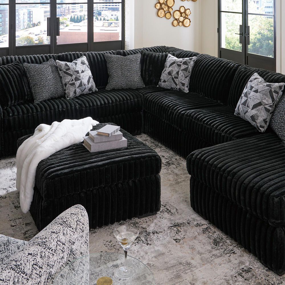 Ashley Midnight-Madness 4-Piece Sectional with Left-Facing Chaise in Onyx, , large