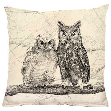 Eric & Christopher American Woodland Owls 20" x 20" Throw Pillow in Natural, , large