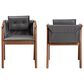 Baxton Studio Marcena Arm Chair with Grey Cushion in Walnut Brown (Set of 2), , large