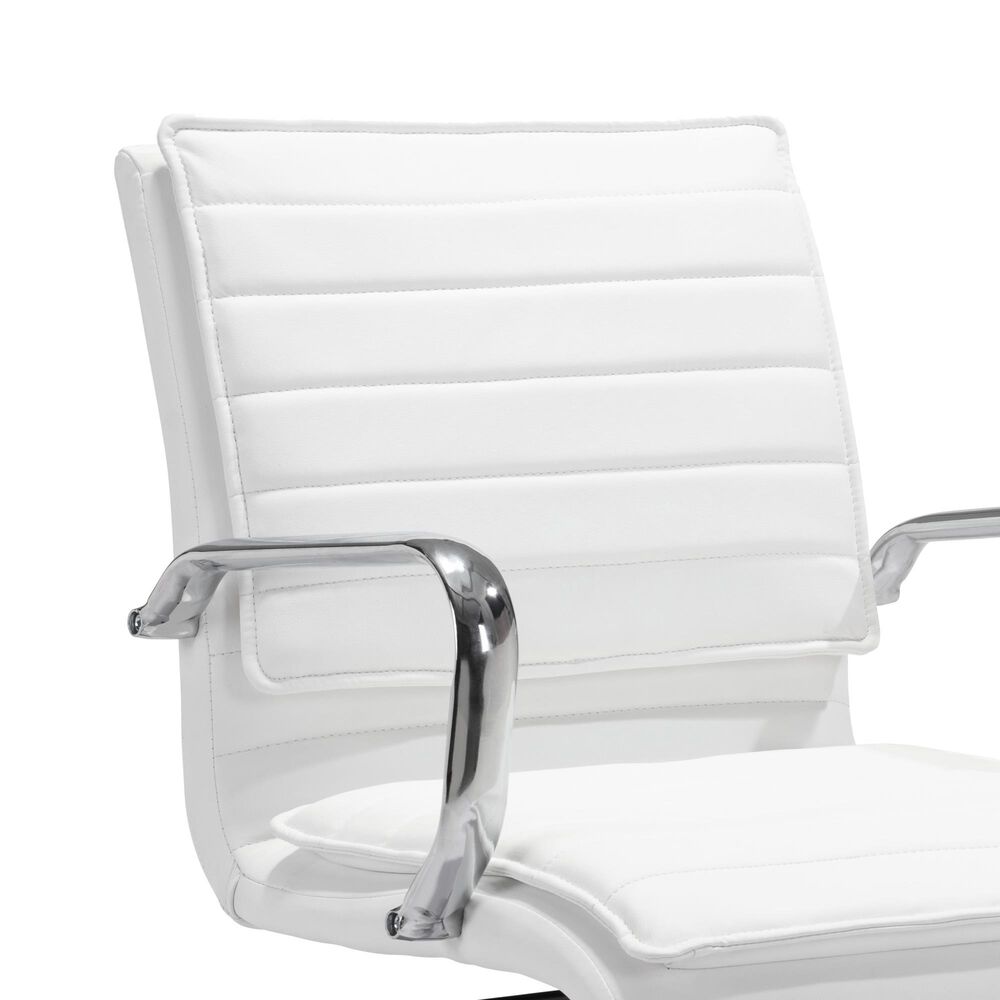 Zuo Modern Partner Office Chair in White and Chrome, , large