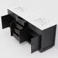 Lexora Home Abbey 72" Double Bathroom Vanity in Black Oak with 2 cm White Carrara Marble Top and Rectangular Sinks, , large