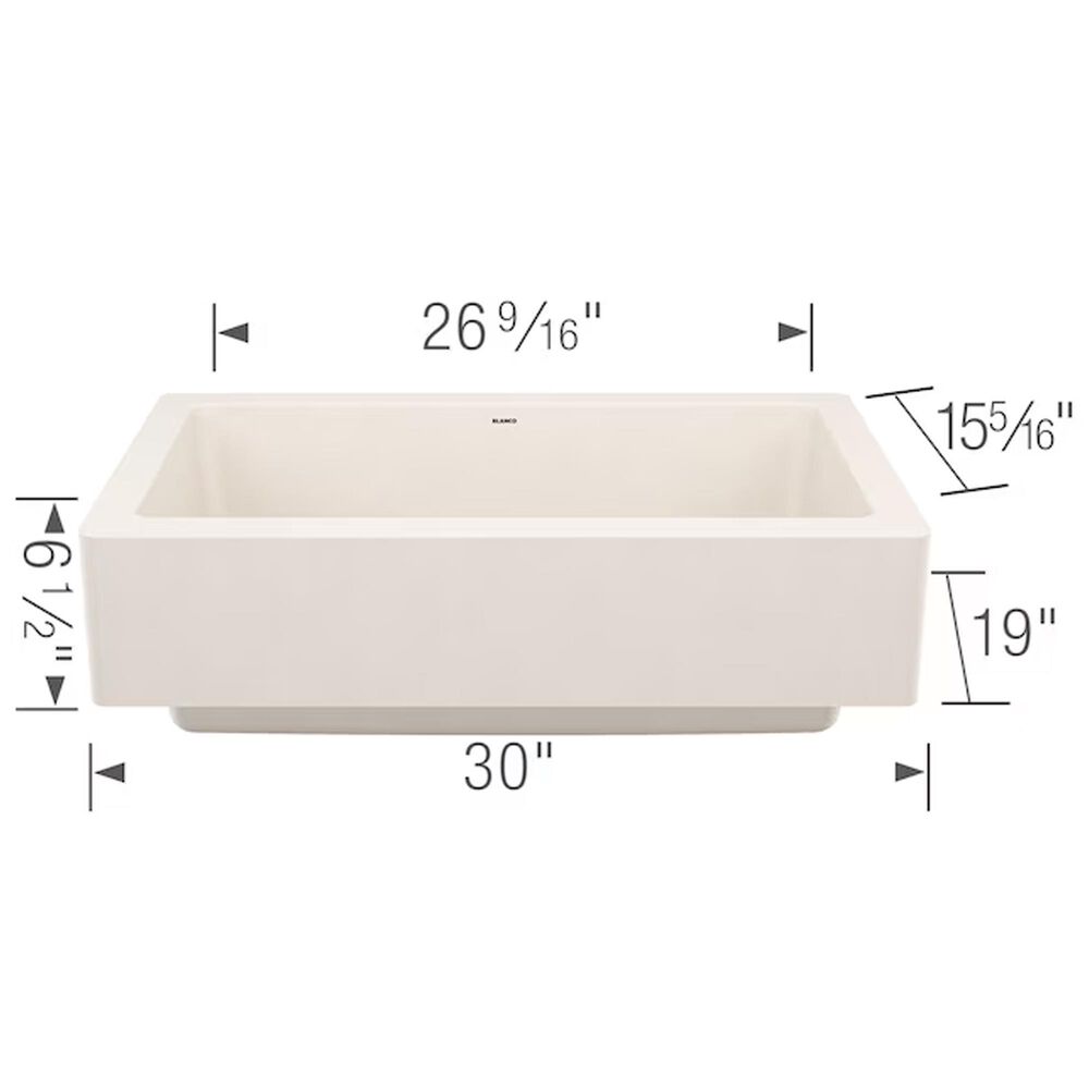 Blanco Vintera 30&quot; Super Single Bowl Apron Sink in Soft White, , large