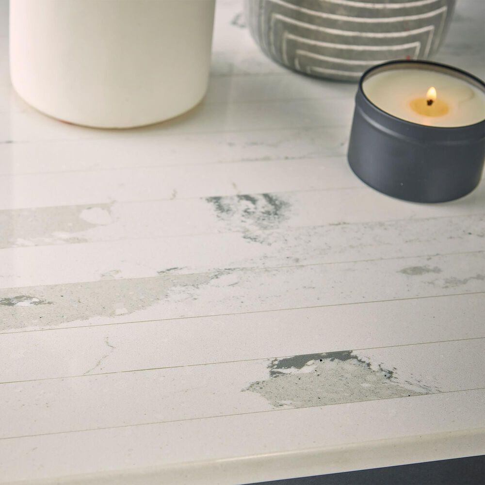 Cambria Luxury Brittanicca Block 3cm Quartz Countertop in White and Gray, , large