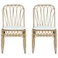 Hearth and Haven Outdoor PE Wicker Dining Chair with White Cushion in Natural (Set of 2), , large