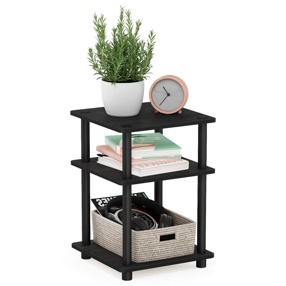 HOMLUX 3-Tier Side Table in Black, , large
