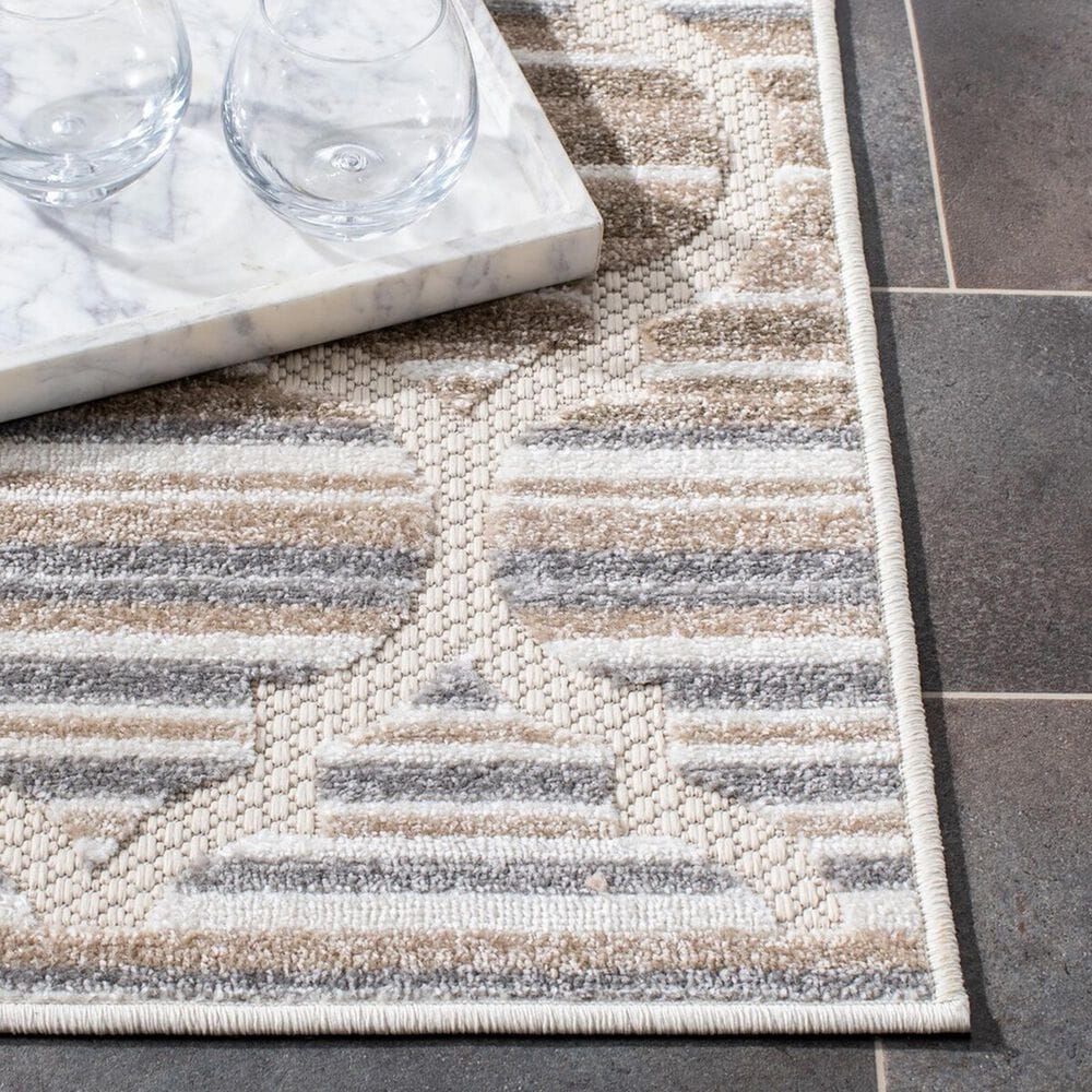 Safavieh Cabana CBN333F 6&#39;7&quot; Square Grey and Ivory Indoor/Outdoor Area Performance Rug, , large