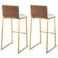 LumiSource Mason Mara Barstool with White Cushion in Gold and Walnut (Set of 2), , large