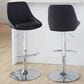LumiSource Diana Adjustable Barstool with Black Faux Leather Upholstery in Chrome (Set of 2), , large