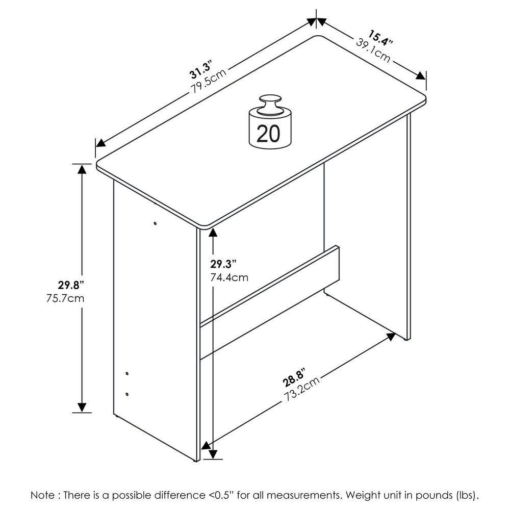 HOMLUX Modern Computer Desk in White, , large