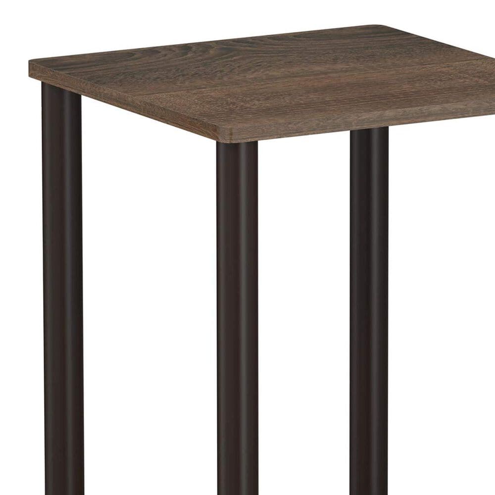 HOMLUX Turn-N-Tube End Table in Walnut and Brown (Set of 2), , large