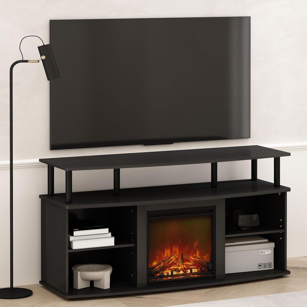 HOMLUX 47" TV Stand with No Heat Electric Fireplace in Americano and Black, , large