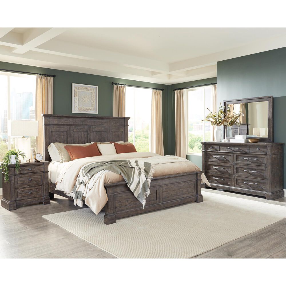 Shannon Hills Bradford 4 Piece King Bedroom Set in Rustic Coffee Brown, , large