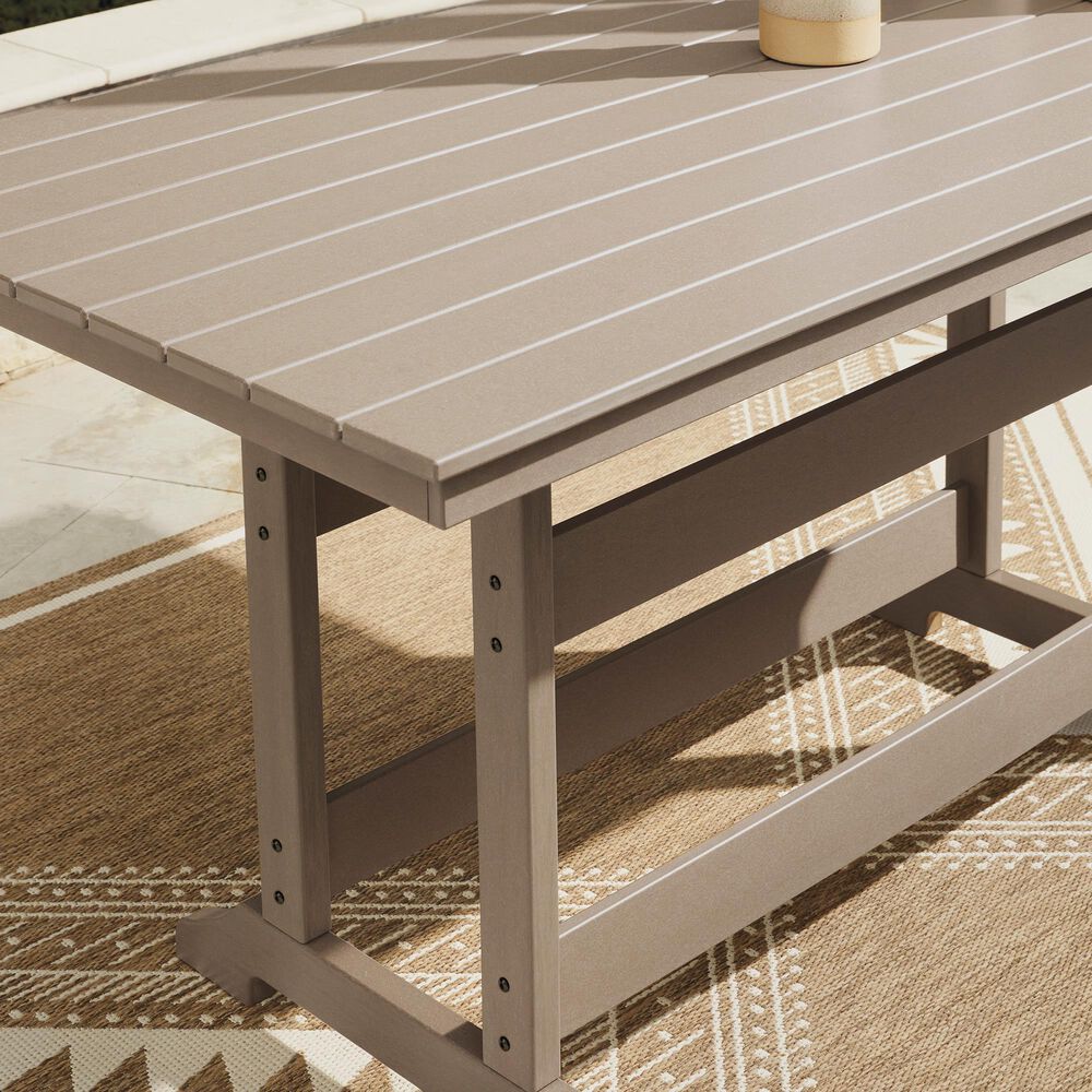 Ashley Seacliff Beach 7-Piece Patio Counter Height Dining Set in Medium Brown, , large