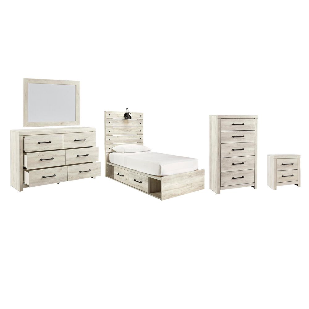 Ashley Cambeck 5 Piece Twin Single Storage Bed Set in Whitewash, , large