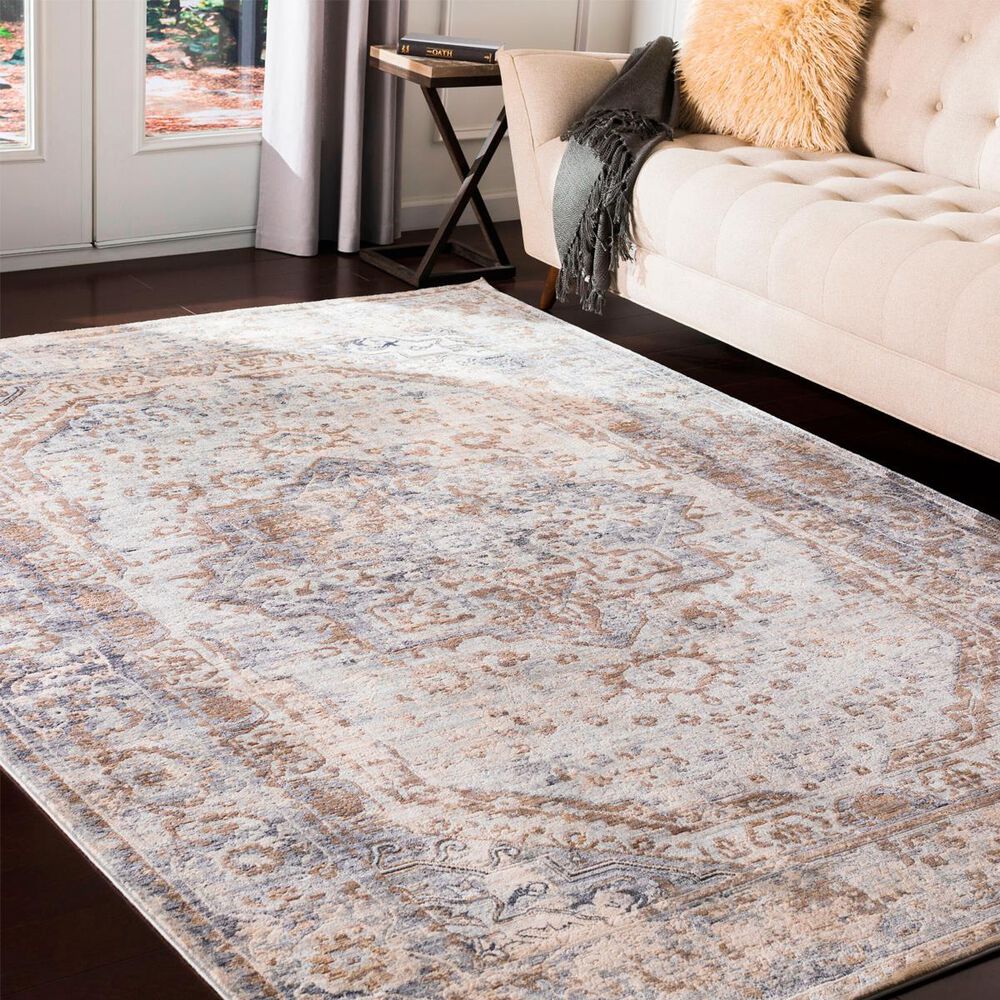 Surya Liverpool Black, Gray, Light Slate, White, Ivory, Brown and Olive 2&#39;7&quot; x 10&#39;2&quot; Runner, , large