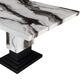 Global Furniture USA Faux Marble Pedestal Dining Table and 6 Chairs in Black, , large