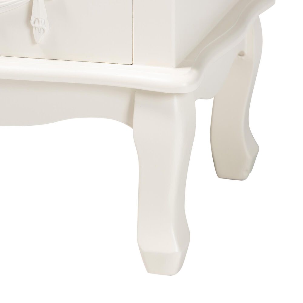Baxton Studio Callen 3-Drawer End Table in White, , large