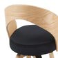 Armen Living Sonia Swivel Counter Height Stool with Black Upholstery in Oak, , large