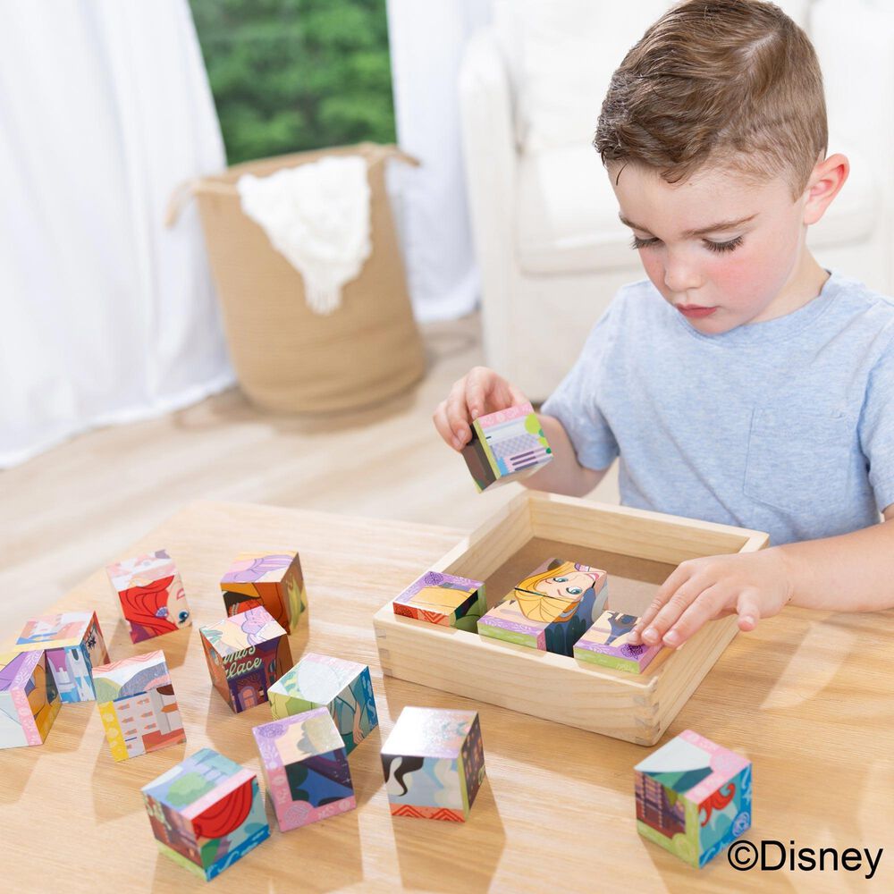Melissa &amp; Doug 112-Piece Disney Princess Wooden Cube Puzzle Set, , large