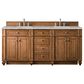 James Martin Vanities Bristol 72" Double Bathroom Vanity in Saddle Brown with 3 cm Victorian Silver Quartz Top and Rectangular Sinks, , large