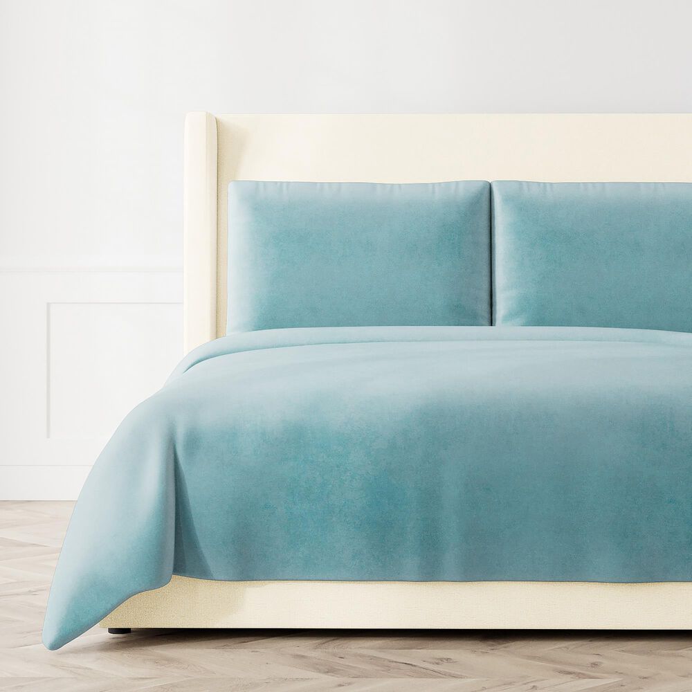 Ann Gish Modern Velvet 36" x 25" Box Throw Pillow in Amalfi Blue, , large