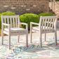 Linon Home Decor Teagon Patio Arm Chair with Beige Cushion in Natural (Set of 2), , large