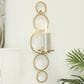 Maple and Jade 25" Stacked Circle Single Indoor/Outdoor Wall Mount Candle Holder in Satin Gold and Clear, , large