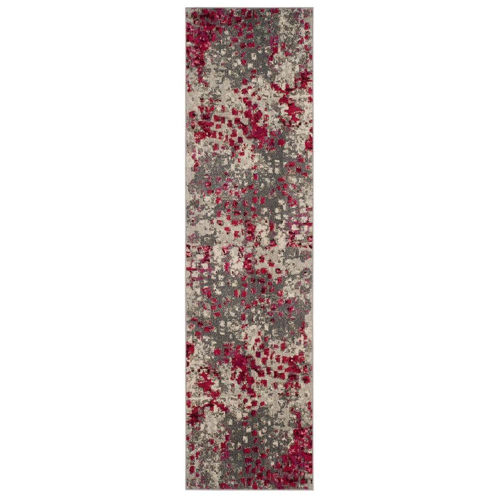 Safavieh Monaco MNC225R-210 2&#39;2&quot; x 10&#39; Grey/Fuchsia Runner, , large