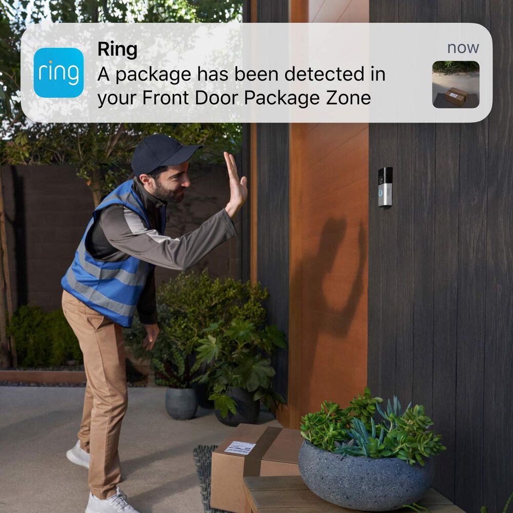 Ring Battery Doorbell Pro Smart Wi-Fi Video Doorbell - Battery-powered with Head-to-Toe HD+ Video - Silver, , large