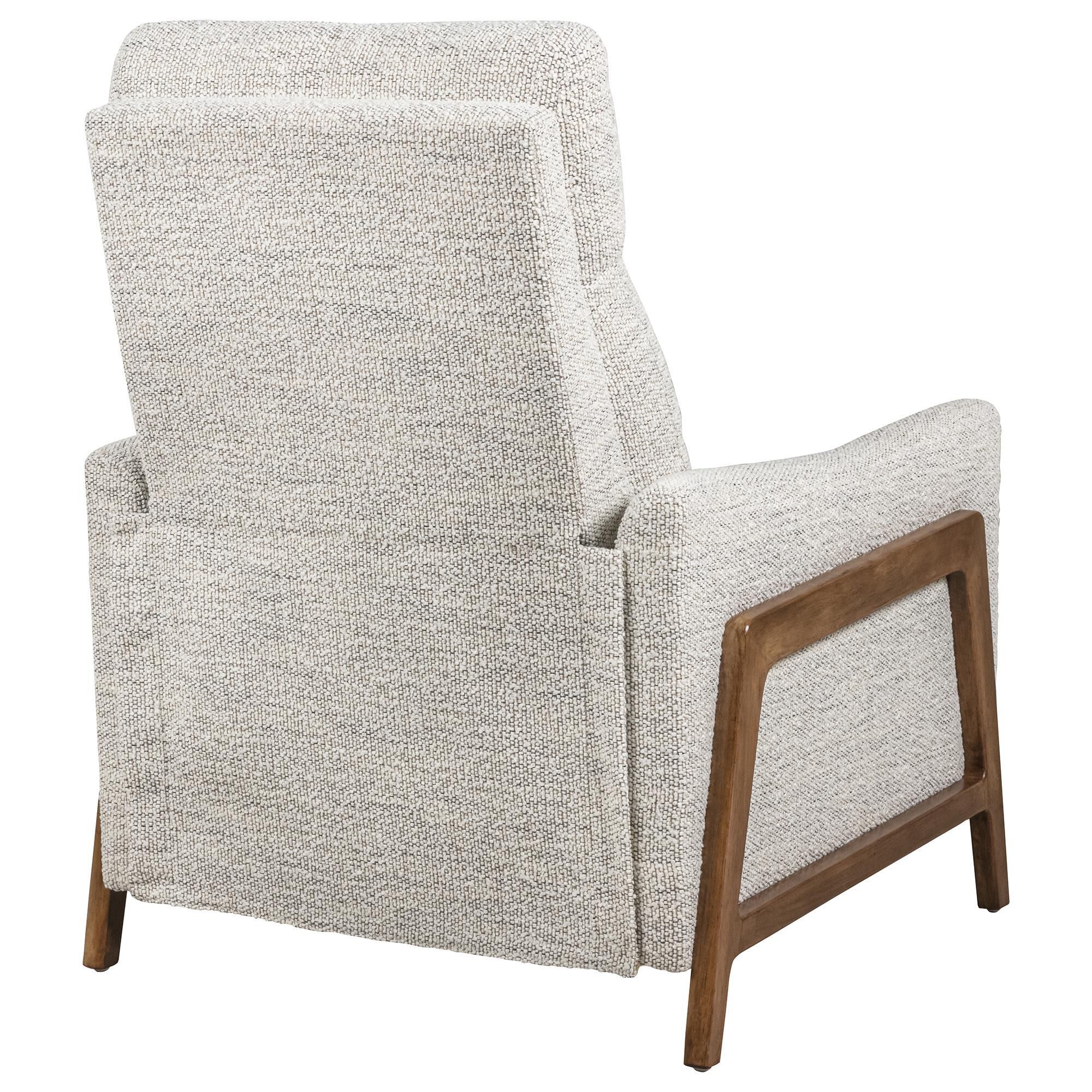 Aurora Furnishings Push Back High Leg Recliner in Merino Cotton NFM