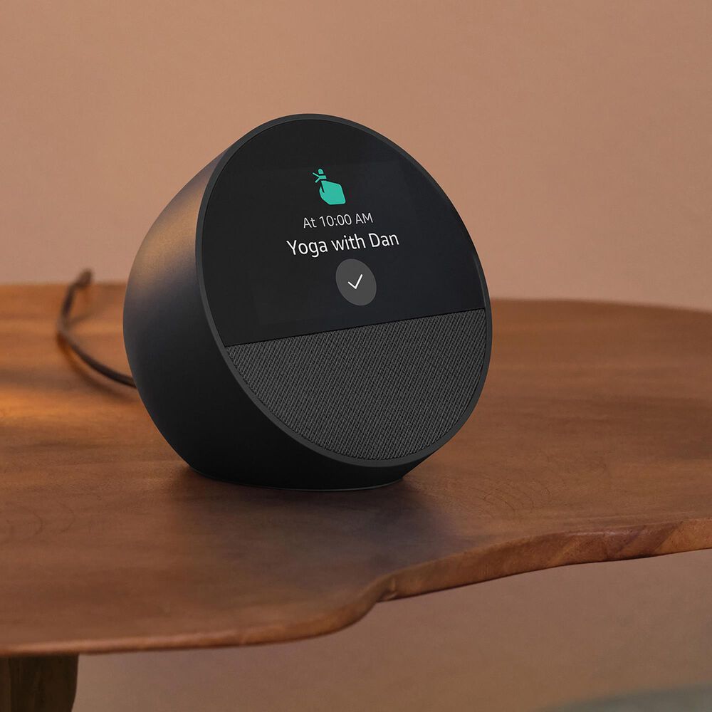 Amazon Echo Spot &#40;2024 release&#41;, Smart alarm clock with vibrant sound + Alexa - Black, , large