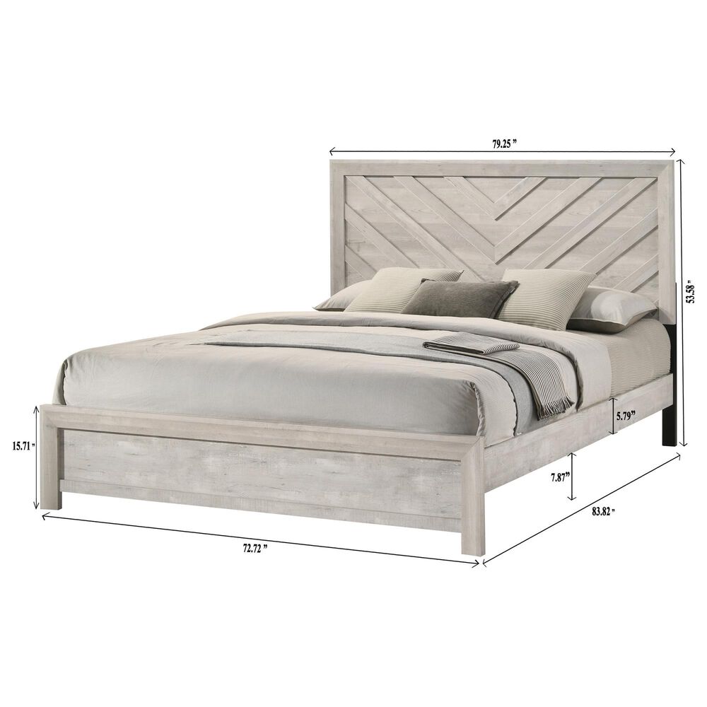 Crown Mark Valor King Panel Bed in Light Gray, , large
