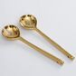 Pampa Bay Madera 10" Rectangular Salad Servers in Gold, , large
