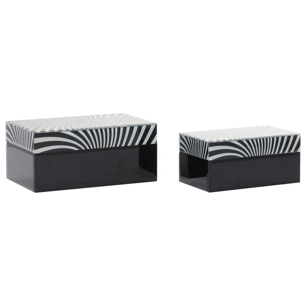 Maple and Jade Contemporary Wood Jewelry Box in Black (Set of 2), , large
