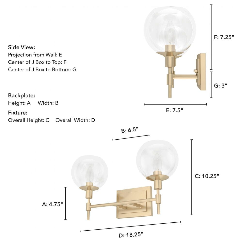 Hunter Xidane 2-Light Vanity in Alturas Gold, , large