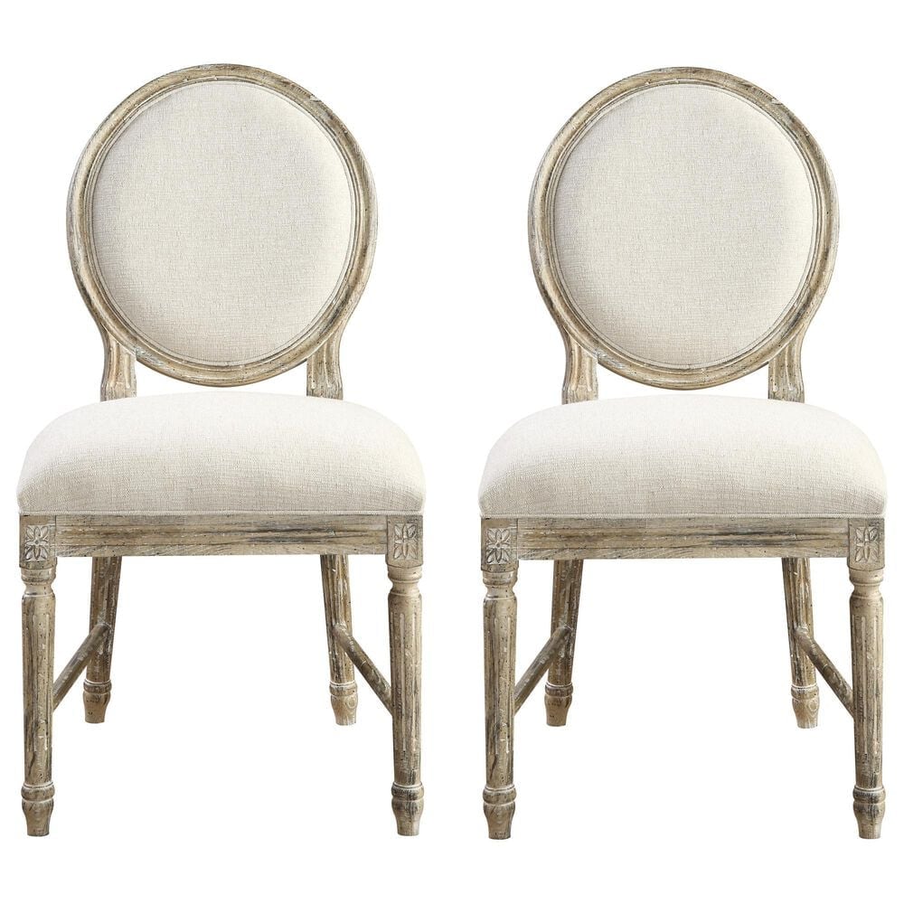 Emerald Home Furnishings Interlude Side Chair with Round Back in Sandstone Buff &#40;Set of 2&#41;, , large