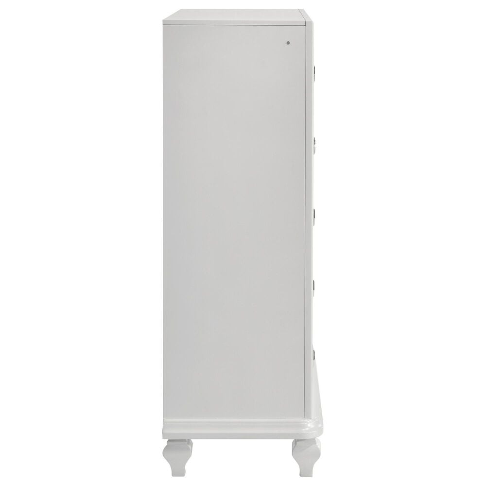 New Heritage Design Stardust 5-Drawer Chest in White, , large