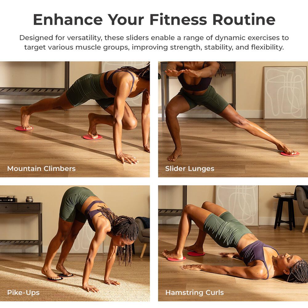 Sunny Health &amp; Fitness Dual Sided Core Exercise Disk in Black and Red, , large