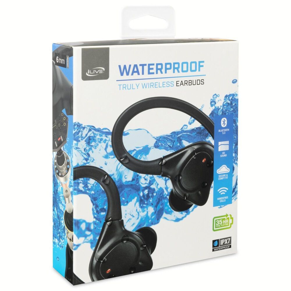 iLive Waterproof Truly Wireless Earbuds in Black, , large