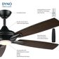 Minka-Aire Dyno 52" Ceiling Fan with Dark Walnut Blades in Coal, , large