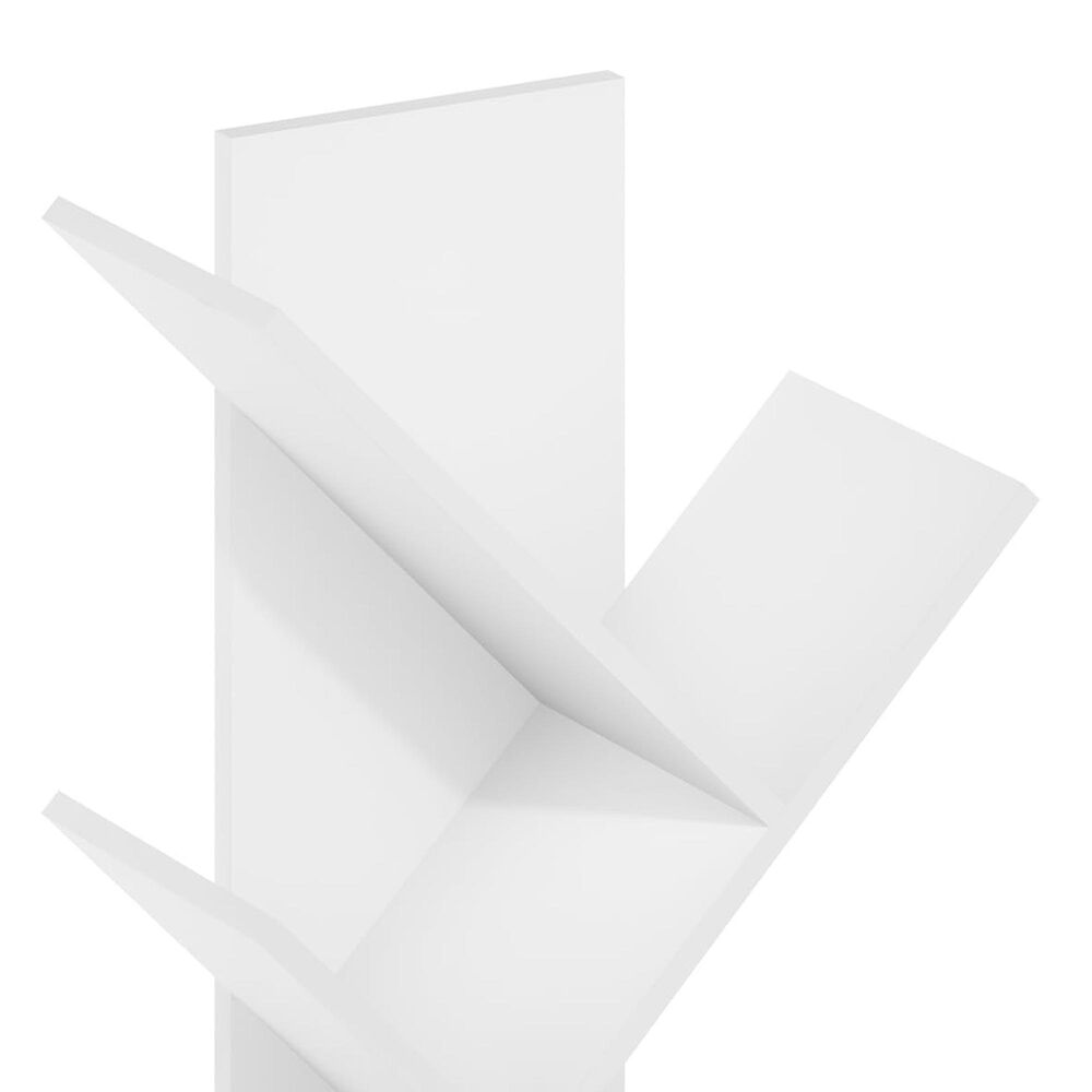 HOMLUX 3-Tier Floor Standing Tree Bookcase in White, , large