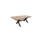 Santa Fe Rustic Trestle Dining Table with Brown Top, , large